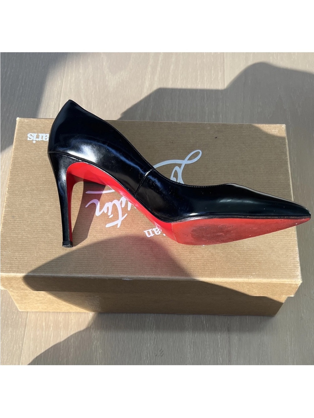 Christian Louboutin Black Patent Calf Leather Pigalle 85 Pump EU 38.5 - Picture 6 of 13